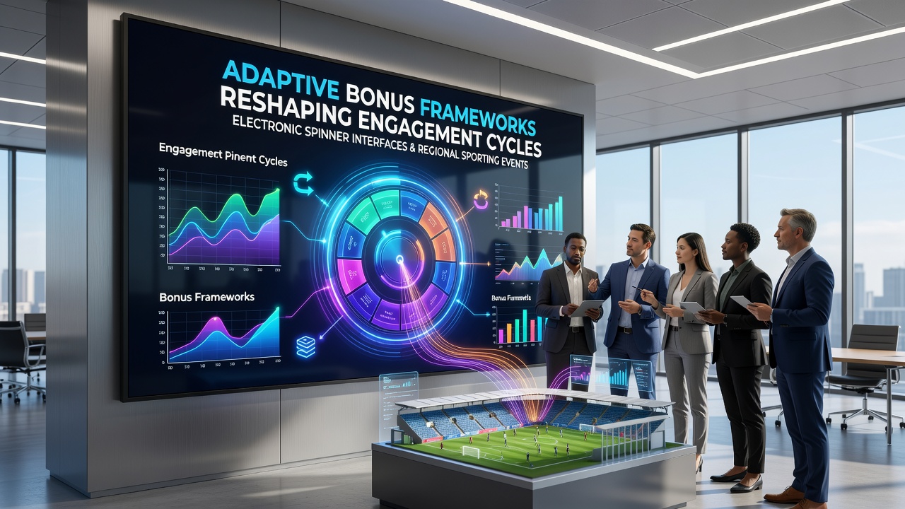 Illustratie van adaptieve bonusmechanismen in digitale spinner interfaces gekoppeld aan regionale sportdata