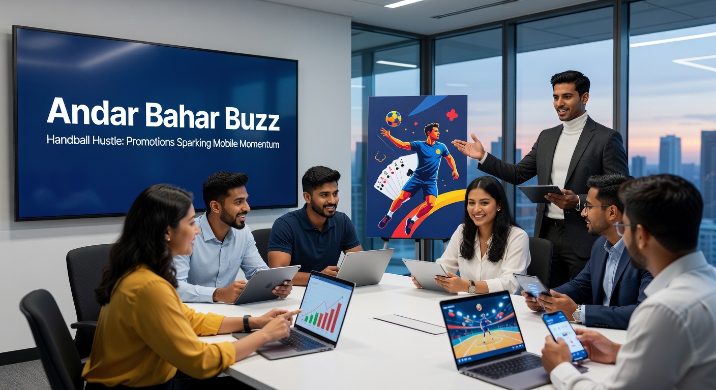 Dynamische afbeelding van Handball Hustle promotie op mobiel, met handbalspelers in actie en overlay van odds en bonuscredits tijdens een live match in maart 2026