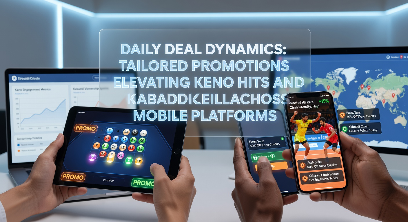 Mobiele app met dagelijkse promoties voor Keno en Kabaddi-weddenschappen, tonen dynamische deals en live actie